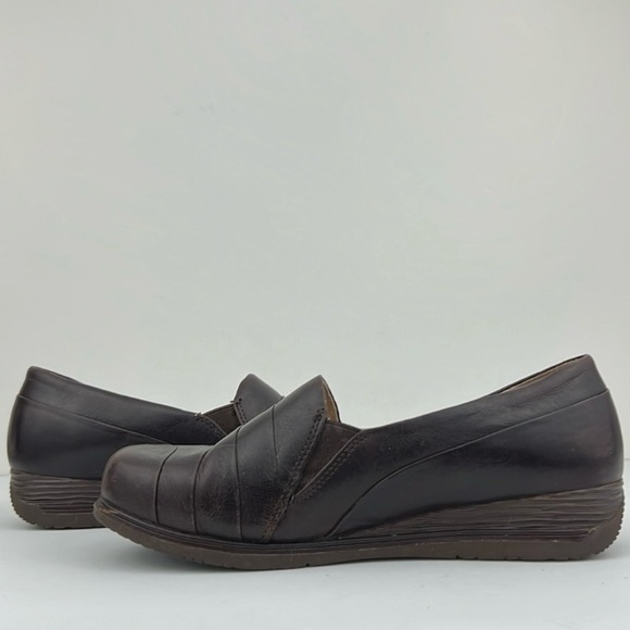 DANSKO Shoes PIA Loafers Leather Dark Brown Slip On Wedge Heel Size 38 - Picture 12 of 12